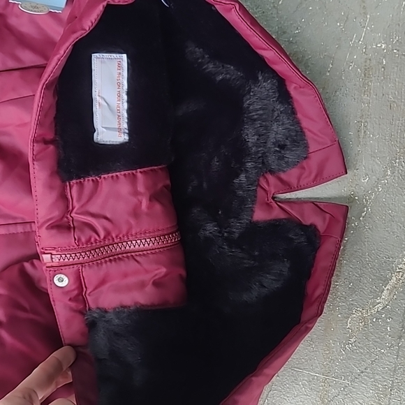 New! Cat & Jack Girls' Lightweight Parka Jacket Burgundy Red Medium - Picture 9 of 9